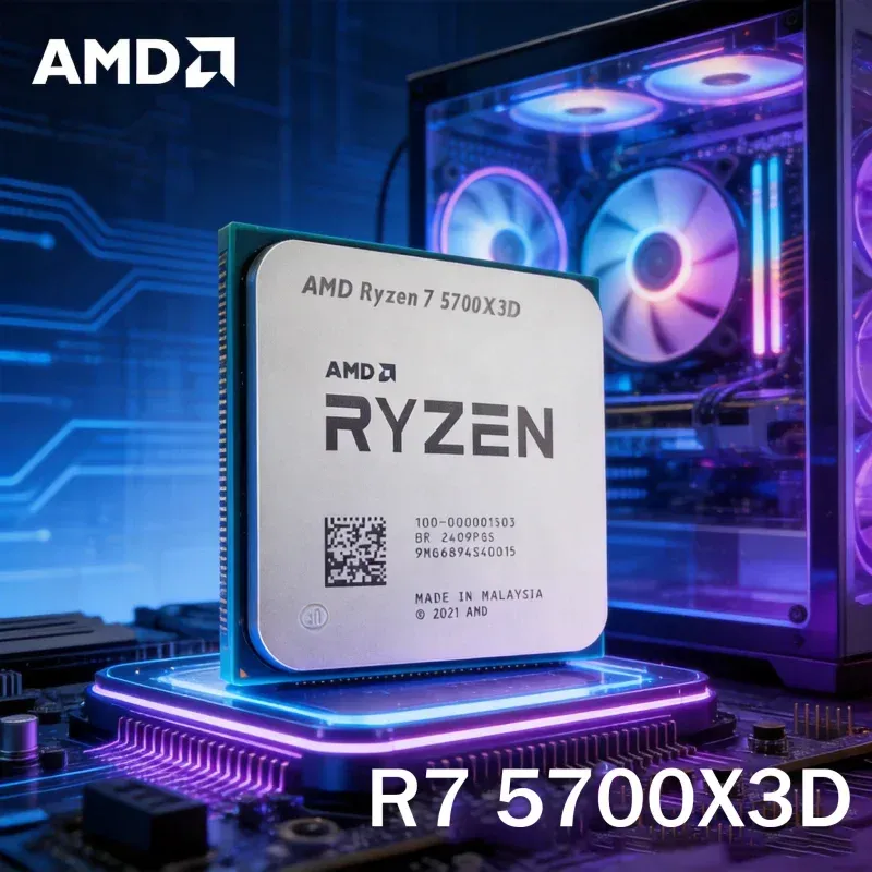 AMD | AMD R7 5700X3D Ryzen 7 5700X3D 3GHz Base 4.1GHz Boost 96MB