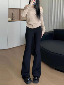 High Waist Flared Wide Leg Pants Womens Black Loose Fitting Straight Cut Trousers Spring 2025 Fashion plus Size Casual Wear