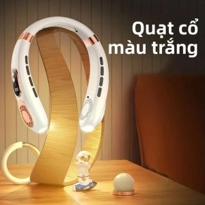 Quạt Cá Nhân Không Cánh Sạc USB-C Với Đèn LED Báo Hiệu Pin 4000mAh Siêu Bền 5 Tốc Độ Điều Chỉnh Thiết Kế Rảnh Tay