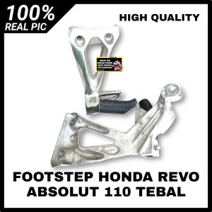 FOOTSTEP FUSTEP BOSTEP DUDUKAN PIJAKAN KAKI BELAKANG HONDA REVO ABSOLUT 110 TEBAL SET KARET DAN ADAPTOR BULAT PLUS BAUT