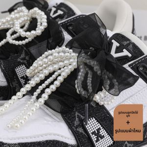 ZUYINBULUO | เชือกรองเท้าประดับมุกสำหรับรองเท้าฝึกซ้อม