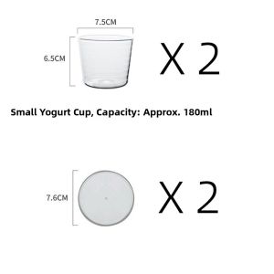 Heat Resistant Glass Cup for Oven Use with Lid Dessert Pudding Bowl Yogurt Container Double Skin Milk Jelly Kitchen Utensils