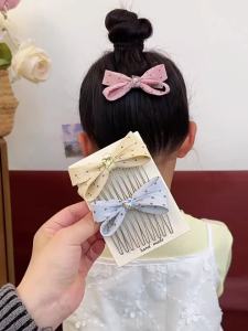 Hair Organizer Comb with Bows and Dots Girls Child Comb