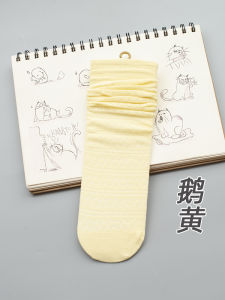 ผ้าฝ้ายถุงเท้ากลางลูกวัวสําหรับผู้หญิงฤดูใบไม้ผลิฤดูร้อนบางสไตล์หวาน STACKABLE สีดําตาข่าย Breathable Anti-กลิ่นถุงเท้ายาว