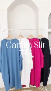 CAMILA SLIT - FLOTTILICIOUS / tunik slit / fashion hijab / oversize jumbo batwing / korean style / baju muslim wanita murah Atasan Panjang Remaja Dress