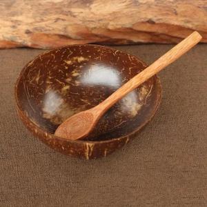 Natural Coconut Bowl Spoon Set Creative Coconut Shell Fruit Salad Noodle Rice Bowl Wooden Bowl Tableware Restaurant Kitchen