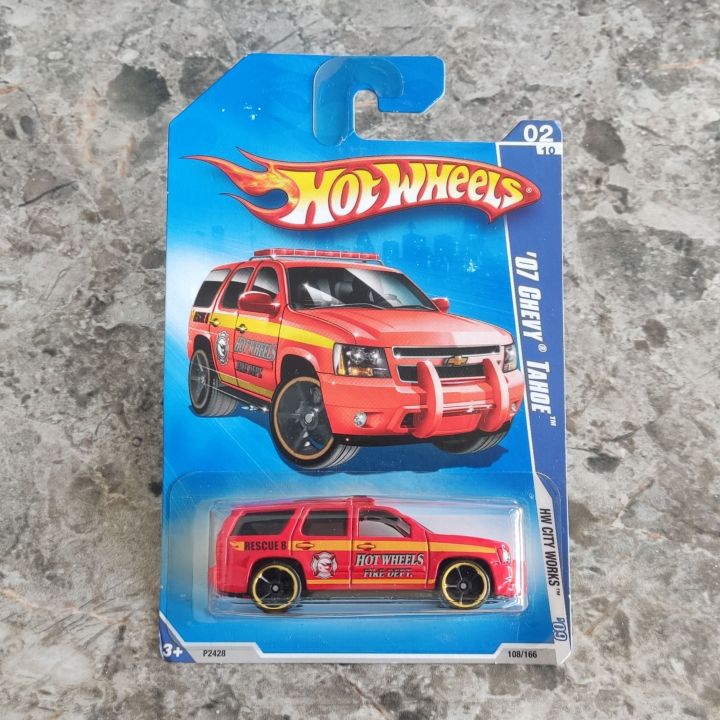 Hot Wheels 2009 #108 HW City Works - Chevrolet Tahoe 2007 Blanc - Neuf Dans Sa Boîte - Échelle 1:64