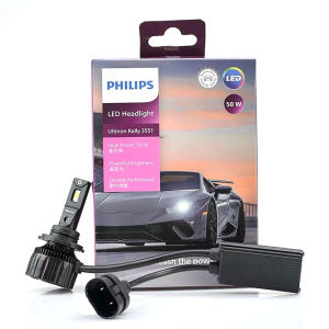 Philips | Philips HIR2 9012 Ultinon Rally 3551 Max Power 50W 4500LM Car Headlight 6500K White Max Lumen Watt LED Bulbs 2X