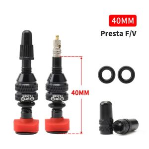 MUQZI 2PCS Bike Presta Tubeless Air Valve 40mm 60mm Tubeless Wheel Tyre F/V Valve MTB Road Bicycle Tire Parts W/Tool