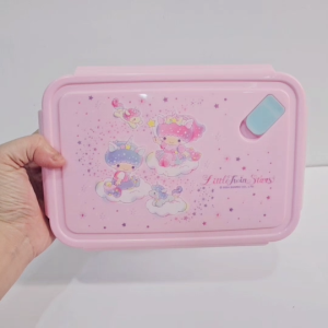 กล่องข้าวพลาสติก ฝาล็อคทั้ง4ด้าน 1500ML Kuromi คุโรมิ / Twinstar ทวินสตาร์