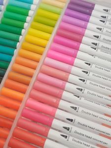 (SG Seller) Dual Tip Markers 12/36/48/100 Colors Double Ends Markers Manga Art Brush Pen Set School Accessories Painting Drawing Manga Highlighter School Student Art Supplies