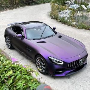 PET Ultra Matte Ghost Purple Vinyl Wrap Film Roll Self Adhesive Motorbike Car Wrapping Decal