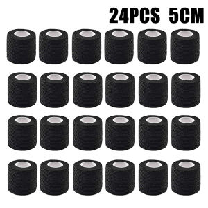 48/24/12/3pcs Black Tattoo Grip Bandage Cover Wraps Tapes Nonwoven Waterproof Self Adhesive Finger Protection Tattoo Accessories