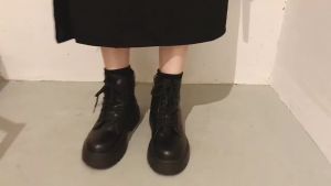 Giày Bốt Nữ cao cổ da đen sang chảnh Khoá Kéo Siêu Đẹp