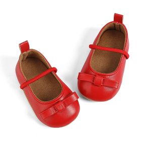 Princess Shoes for Baby Girls 3-6 Months Soft Bottom Learning to Walk Shoes Red Celebration Hundred Days First Birthday Shoes