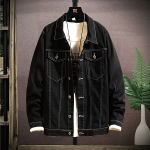 American Retro Khaki Denim Coat Mens Trendy Loose All-Matching Work Clothes Jacket Korean Style Trendy Handsome Top
