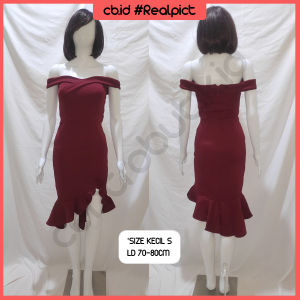 Korean Midi Dress Terbaru kd 033 Bahan Scuba Size Kecil Sepatung / Midi Dress Hitam Marun Navy Terbaru Cantik 240716