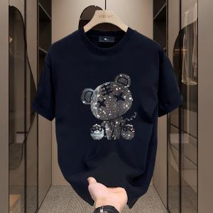 ผ้าฝ้ายเสื้อยืดสําหรับผู้ชายและผู้หญิงสีทึบแขนสั้นสไตล์ลําลองหลวม Fit Alpha รูปแบบตัวเลข 2024 ฤดูร้อนมาใหม่