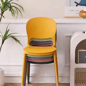 Minos Simple Dining Chair Coffee Chair Furniture Study Chair Thickened Plastic Chair Stackable Home Furniture