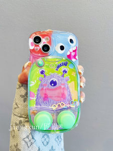 Cute Monster Cartoon Soft Silicone Phone Case for Apple 15 pro Max Full Cover Stress Relief Gaming Machine Female Model New Popular