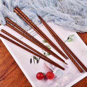 Premium Natural Ironwood Chopsticks Sharp Pointed Anti-slip High Temperature Resistant Traditional Japanese Style Home Use Pack