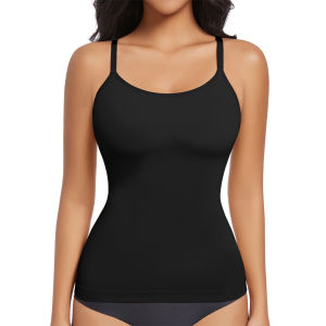 Women Shapewear Top Tummy Control Body Shaper Scoop Neck Compressions Cami Vest mit  Straps Shaping Camisole Shirt Slim Vest