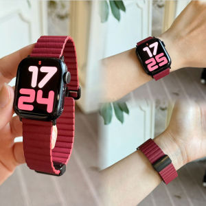 Leather Strap for Apple Watch Band 45mm 41mm 44mm 40mm 42mm 38mm Magnetic Buckle Loop Link Bracelet iWatch Ultra 2 49mm 9 8 7 6 SE 5 4 3 2 1