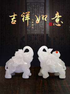 Home Elephant Ornaments a Pair of Absorbent Elephant Creative Fortune Small Elephant Craft Gift Office Desk Surface Panel Decorations