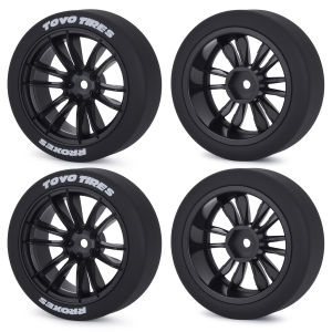 4Pcs Hard Drift Tires Wheel Tyre Hub 12mm Hex for 1/10 RC Drift Car On Road Car Tamiya TT01 TT02 XV01 PTG-2 Kyosho HPI HSP Parts