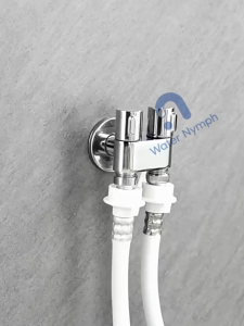 Vòi nước 2 cổng xả Waternymph bằng đồng inox 304 van chia nước hai cổng tiết kiệm không gian