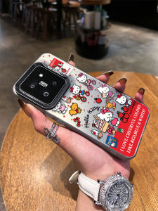 Cute Kitty Cat Silicone Phone Case for Xiaomi 15 Shockproof Laser Design Male Female New Model Protection Cover Youth Fashion