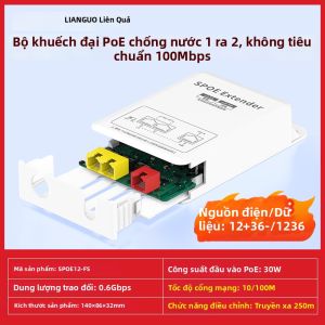 LIANGUO | Mở Rộng Mạng Một đến Hai/Ba Bộ Lặp POE Liên Kết Camera Giám Sát