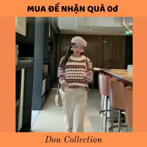 Áo Khoác Len Dài Tay Thổ Cẩm Vintage Cá Tính Phong Cách Hàn Quốc Thời Trang Thu Đông - Mã TA017