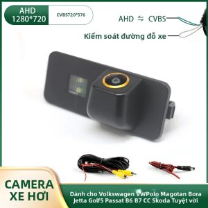 Camera Lùi Ô Tô AHD NTSC Golden Lens Dành Cho Volkswagen VW Polo Magotan Bora Jetta Golf5 Passat B6 B7 CC Skoda Superb 170 °   Góc Nhìn Nhựa ABS
