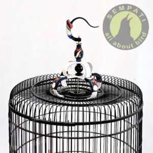 SEMPATI Mahkota Karet Sangkar Kandang Burung Murai Fullset Motif Warna Bendera Plus Pion Gantungan Lipat Variasi Stopper Dudukan Cepuk Tangkringan Cakaran Cakram Sangkar