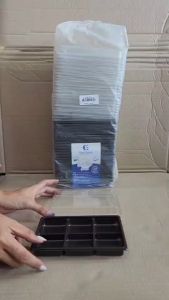 E-82 กล่องเบเกอรี่ฐานน้ำตาล 6 ช่อง แพคละ 50 ชุด ยี่ห้อEXCEL