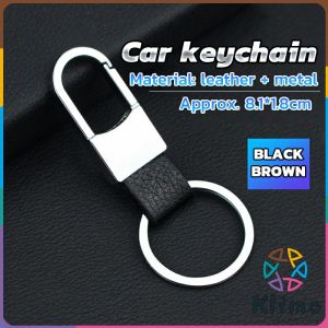 KLIMO Leather Car Keychain Pendant Car Circle Buckle Personality And Creative Ornaments