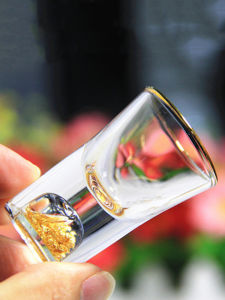 2025 New Crystal Glass Small Wine Cup White Wine Glass Gold Foil Elegant High-end Luxury High Aesthetic Value Premium Sensation