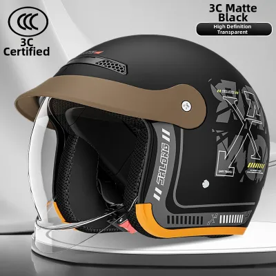 3C Electric Motorcycle Helmet Safety Winter Warmth Half Helmet