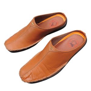 SEPATU SANDAL BUSTONG KASUAL PRIA ( GARANSI KULIT SAPI 100% ) MODEL 261 COKLAT ( PREMIUM HIGH QUALITY )