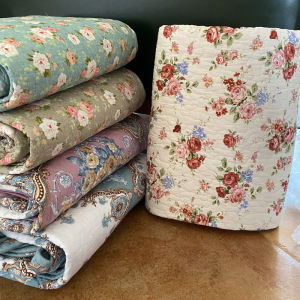 Korean Style Countryside Pure Cotton Quilt Washable Air Conditioner Cover Single Person Diagonal Stripe Thick Bedding Cover