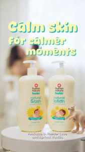 Human Nature Natural Baby Wash with Soothing Calendula for Sensitive Baby Skin and Hair