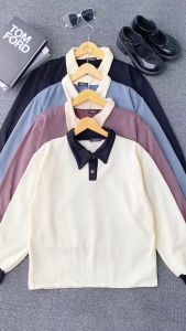 Collar Girl Sweater Wanita Terbaru Korean Style Fleece Premium