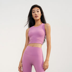 Solid Color Women Cross back Fitness sport Bra high strength Tight Top Comprehensive Training Gym Yoga Underwear With Chest Pad