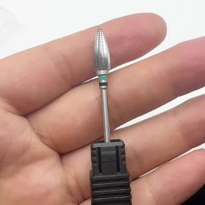 Đầu Mũi Khoan Móng Tay Bằng Cacbua Hai Màu 2.35mm Đầu Mũi Tungsten Sắc Bén Dùng Để Loại Bỏ Gel Acrylic Sơn Gel & Tạo Hình Móng - Đen/Xanh Lá