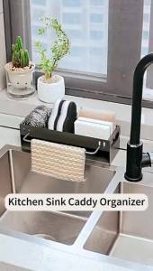 Kitchen Sink Caddy Organizer Dish Soap Brush Sponge Holder Countertop Sink Organizer Rack for Kitchen Organizers and Storage