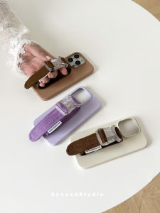 Original Customizable Denim Wristband Phone Case Creative Anti-Fall Handle Full Cover Silicone Soft Case for  13 14 15 pro Models