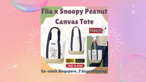 [Direct from Japan] Stock SG 100% Original Snoopy Peanut x Fila Collaboration Canva Lightweight Tote