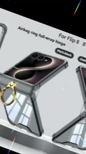 Luxury Ring Holder Airbag Hinge Protection Phone Case For Samsung Galaxy Z Flip 8 6 5 Z Flip7 FE Flip8 Antifall Shockproof Cover