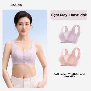 Baisina | Front Clasp Wireless Cotton Bras for Elderly and Large Sizes